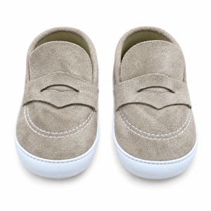 Mocasini bebe baieti bej, pantofiori eleganti cu talpa moale - Img 3