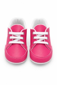 Pantofi bebe roz intens casual cu siret si aplicatie stea comozi - Img 3