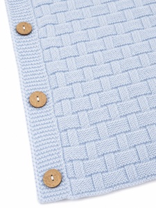 Sac de dormit nou nascut bleu crosetat imblanit cu gluga pentru carucior scoica si landou - Img 4