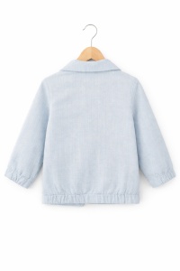 Set baieti 3 piese bluza pantaloni si jacheta albastru deschis - Img 7