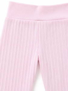 Set bebe fetita 3 piese roz din bumbac cu bluza pantalon si caciulita happy bunny - Img 5