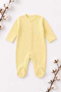 Set nou-nascut 10 piese Happy Bear galben, 100% bumbac pentru bebelusi - Img 5