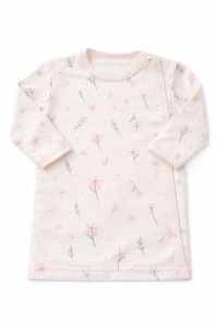 Set nou nascut 3 piese bumbac crem roz flori body pantaloni caciulita fete - Img 4