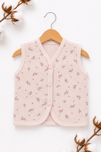 Set nou nascut fetita 10 piese 100% bumbac, lila pudrat, floral, paturica inclusa - Img 5