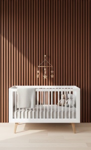 Panou Riflaj MDF Decorativ Mahogany Brown 2.8m x 45cm - Img 2