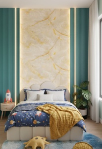 Placă PVC Decorativă Golden Onyx Marble, Finisaj Lucios, 1.22 x 2.4 m, Grosime 2.5 mm - Img 2