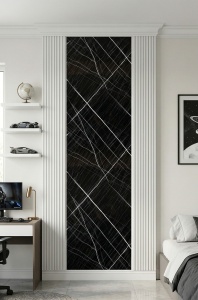 Placa PVC Marmura Neagra cu Vene Albe 2.4 m x 1.22 m Grosime 2.5 mm - Img 2