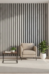 Riflaj MDF Acustic Modern Gri Piatră 2.8m x 0,60m - Img 2