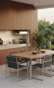 Riflaj MDF Decorativ Dark Brown 2.8m x 45cm - Img 2
