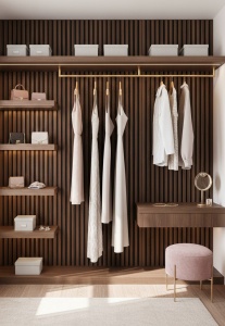 Riflaj MDF Decorativ Dark Walnut 2.8m x 0,60m - Img 2
