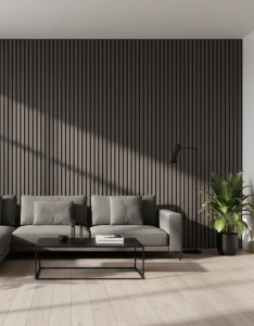 Riflaj MDF Decorativ Very Dark Brown 2.8m x 45cm - Img 2