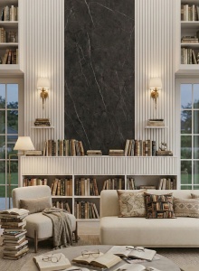 Placa PVC Decorativa Aspect Marmura Black Marble 2.4 m x 1.22 m Grosime 2.5 mm - Img 2