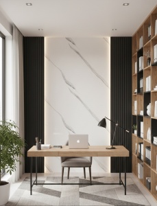 Placa PVC Decorativa Marmura Alba cu Venaturi Fine 1.22 x 2.4 m Grosime 2.5 mm - Img 2