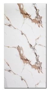 Placă PVC Marmură Calacatta Gold Alb cu Venaturi Aurii 1.22 x 2.4 m Grosime 2.5 mm