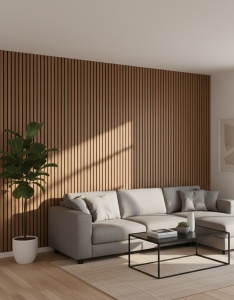 Riflaj MDF Acustic Modern Textură Lemn Natur 2.8m x 1m - Img 2
