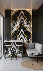 Placa PVC Decorativa Black Gold Fusion 1.22 x 2.4 m Grosime 2.5 mm - Img 2