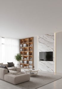 Placa PVC Decorativa Marmura Calacatta Gold Premium 1.22 x 2.4 m Grosime 2.5 mm - Img 2