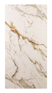 Placă PVC Decorativă Aspect Marmură Calacatta Gold 2.8m x 1.22m Grosime 2.5mm