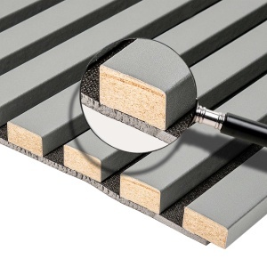 Riflaj Decorativ MDF Marmură Albă 2.8m x 45cm Panou Acustic pe Suport PET