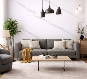 Panou Decorativ PVC Efect Marmură Pure White Vein - Img 3