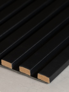 Panou Riflat Premium Pearl Obsidian Black – Finisaj Negru Perlat, Suport Acustic Fonoabsorbant