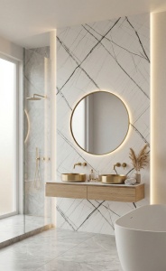 Placă Decorativă PVC Marmură Calacatta 2.4 m x 1.22 m Grosime 2.5 mm - Img 2
