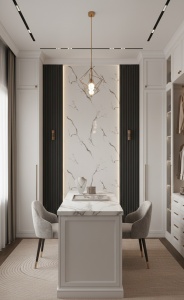 Placa PVC Decorativa Marmura Alba cu Venaturi Gri 1.22 x 2.4 m Grosime 2.5 mm - Img 2