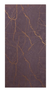 Placă PVC Marmură Premium Deep Purple cu Vinișoare Aurii 1.22 x 2.4 m Grosime 2.5 mm