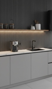 Riflaj MDF Decorativ Charcoal Wood 2.8m x 0.60m - Img 2