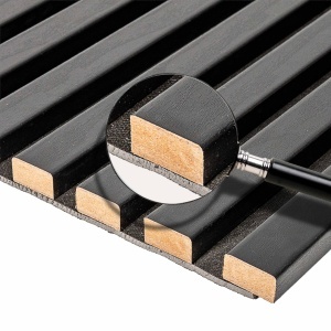 Riflaj MDF Decorativ Pure Black 2.8m x 45cm