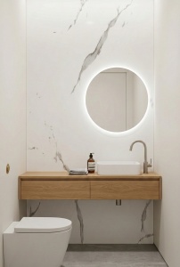 Placa PVC Decorativa Aspect Marmura Abstract Grey Gold 2.4 m x 1.22 m Grosime 2.5 mm - Img 2