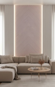 Placa PVC Decorativa Chevron Blush Texturat 1.22 x 2.4 m Grosime 2.5 mm - Img 2
