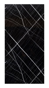 Placa PVC Marmura Neagra cu Vene Albe 2.4 m x 1.22 m Grosime 2.5 mm