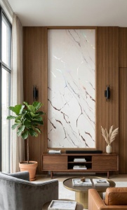 Placa Decorativa PVC Aspect Marmura Carrara 1.22 x 2.4 m Grosime 2.5 mm - Img 2
