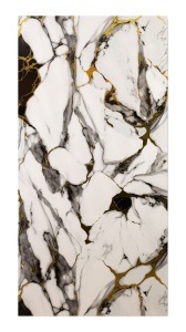 Placă PVC Decorativă Aspect Marmură Neagră Marquina 2.4m x 1.22m Grosime 2.5mm
