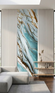 Placa PVC Marmura Calacatta Blue 2.4 m x 1.22 m Grosime 2.5 mm - Img 2