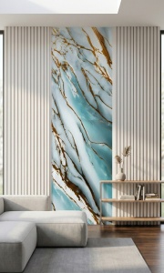 Placa PVC Marmura Calacatta Blue 2.8 m x 1.22 m Grosime 2.5 mm - Img 2