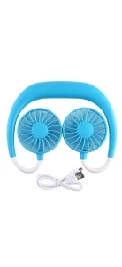 Ventilator portabil de gât cu dublu ventilator, alimentare USB, mâini libere, silențios