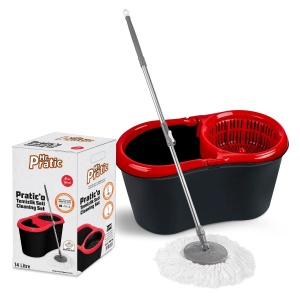 Set curățenie cu mop rotativ și găleată Mr. Pratic 14L – microfibră 100%