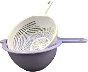 Set bol cu strecurătoare din plastic, cu mâner