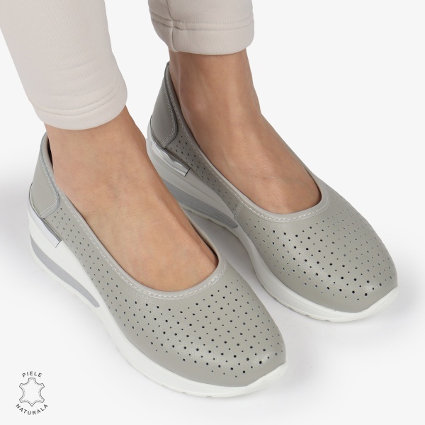 BALERINI DAMA din PIELE NATURALA CRL0978 CULOARE: GRI - Img 2