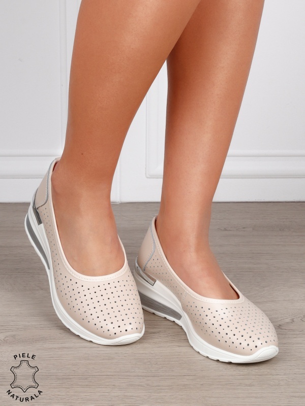 BALERINI DAMA din PIELE NATURALA CRL0978 CULOARE: ROZ - Img 3