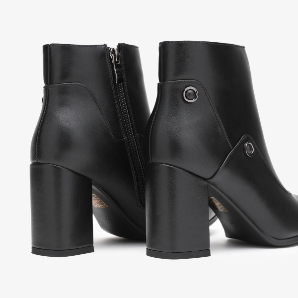 Botine dama din Piele Ecologica CRL0655 Negre - Img 3