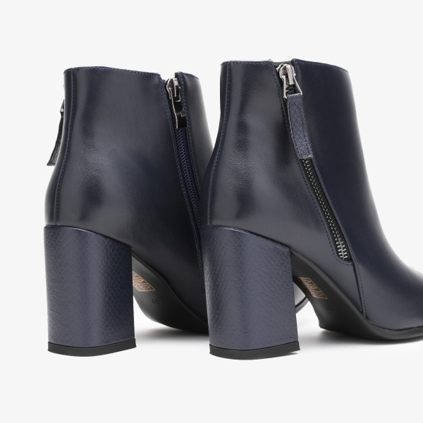 Botine dama din Piele Ecologica Elegante CRL0654 Bleumarin - Img 4