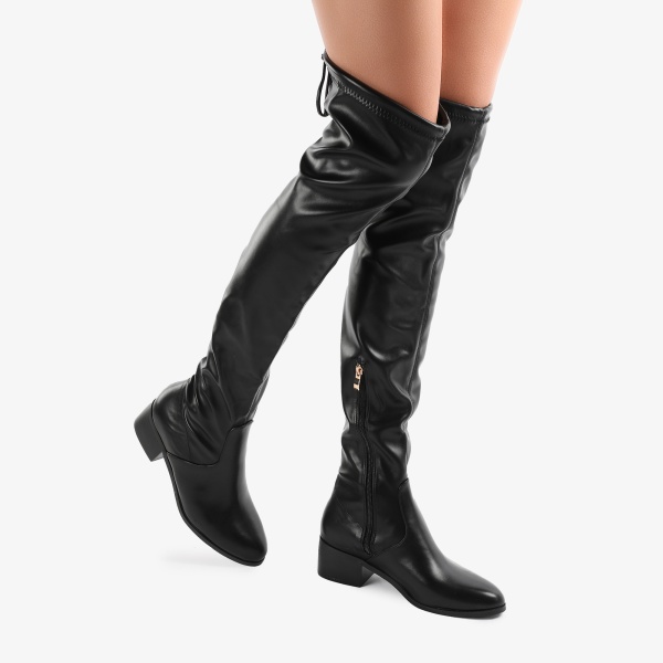 Cizme dama din Piele Ecologica CRL0693 Negre - Img 3