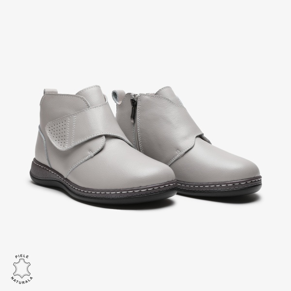GHETE DAMA DIN PIELE NATURALA CRL0681 Gri - Img 3