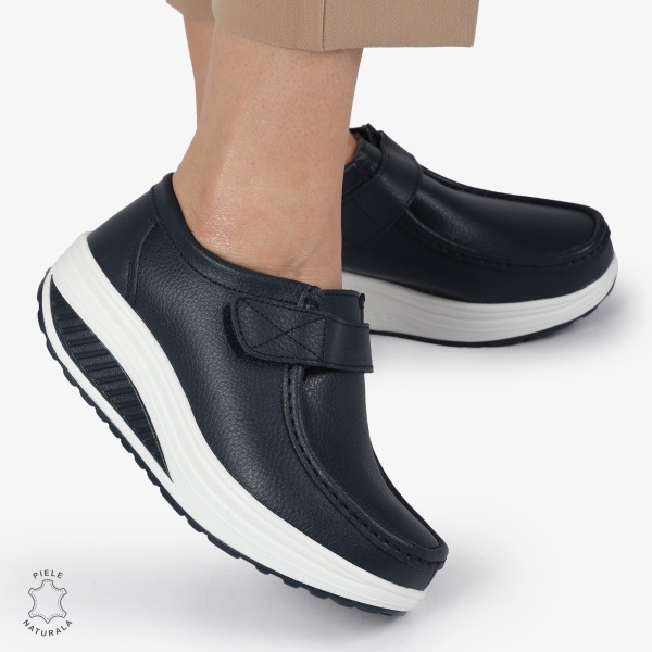 Mocasini dama din Piele Naturala CRL0063 BLEUMARIN - Img 5