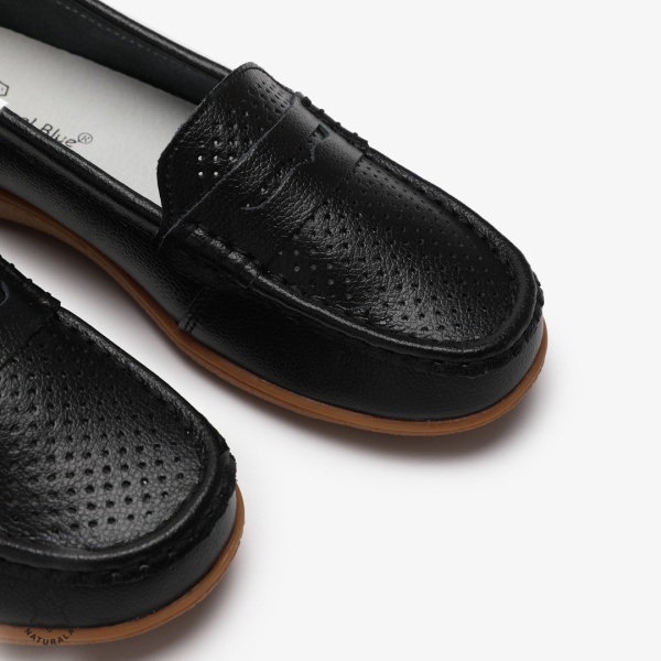 Mocasini dama din Piele Naturala CRL0712 NEGRU - Img 4