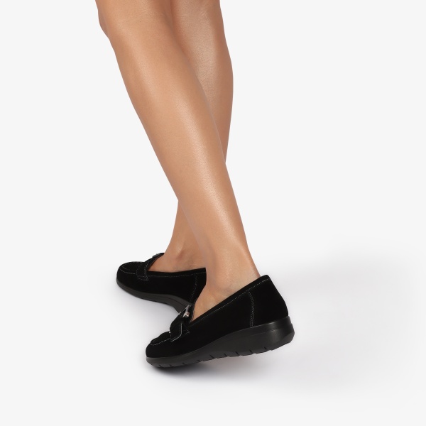 Mocasini dama din Piele Naturala CRL0844 NEGRU - Img 2