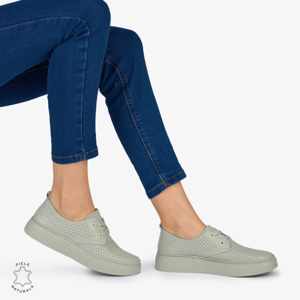 PANTOFI CASUAL Dama Piele Naturala CRL1052 Culoare BARILLA - Img 3